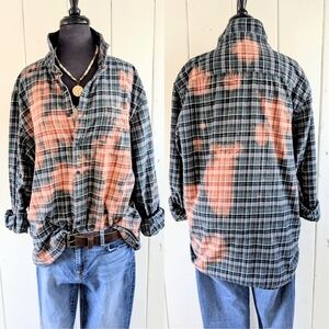 Distressed "Boyfriend" Flannel sz XL